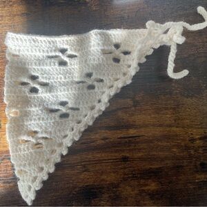 Crochet Cream Head Scarf